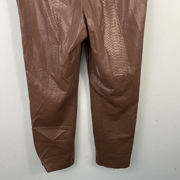 Aritzia Babaton Command Faux Leather Pants Size 12 Brown Python - Picture 9 of 16